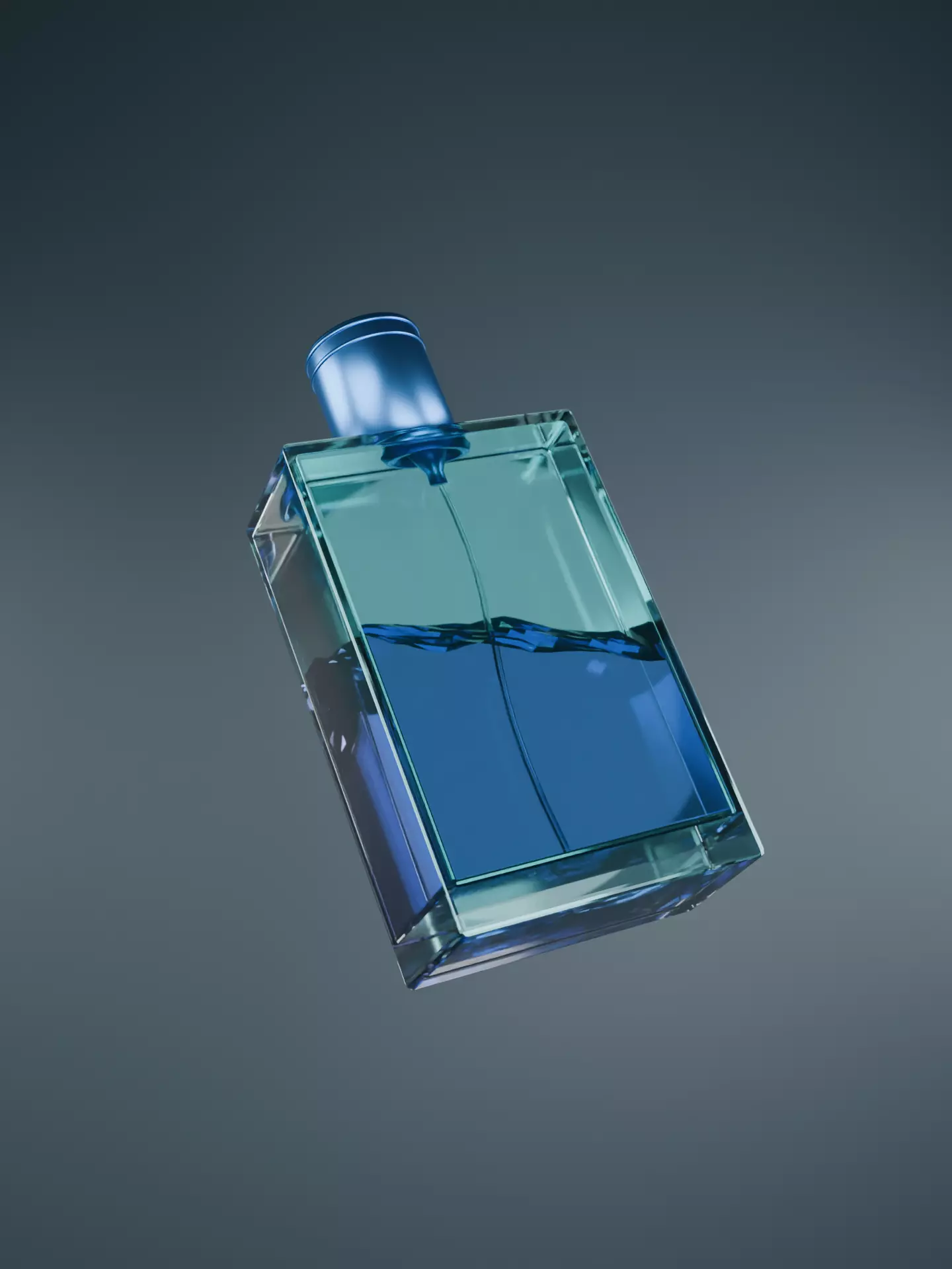 Blue Bottle Perfume Low-poly 3D model_0
