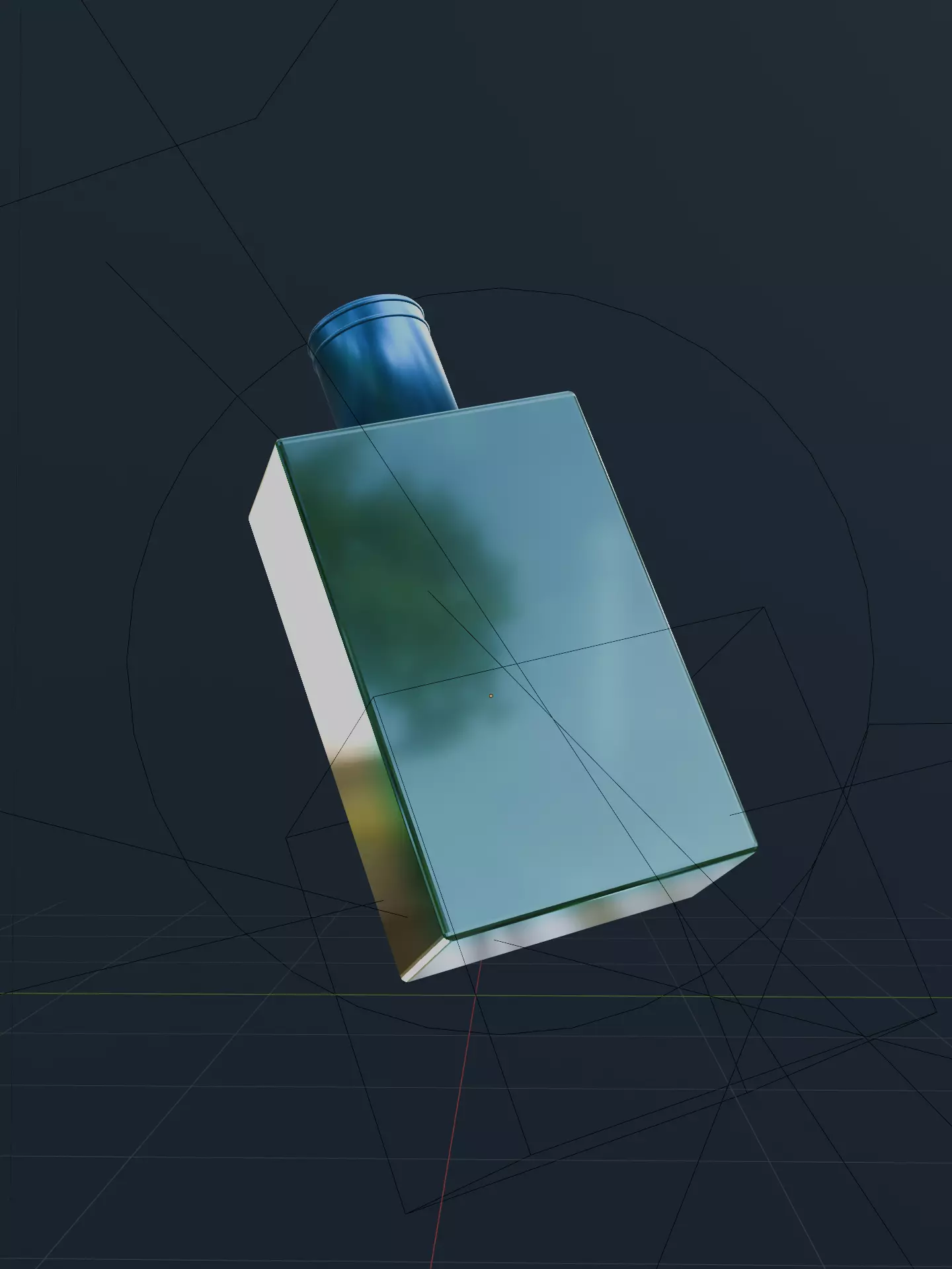 Blue Bottle Perfume Low-poly 3D model_1