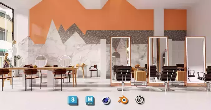 Modern Barber Chair  Workstation - Pro Hair Stylist Setup