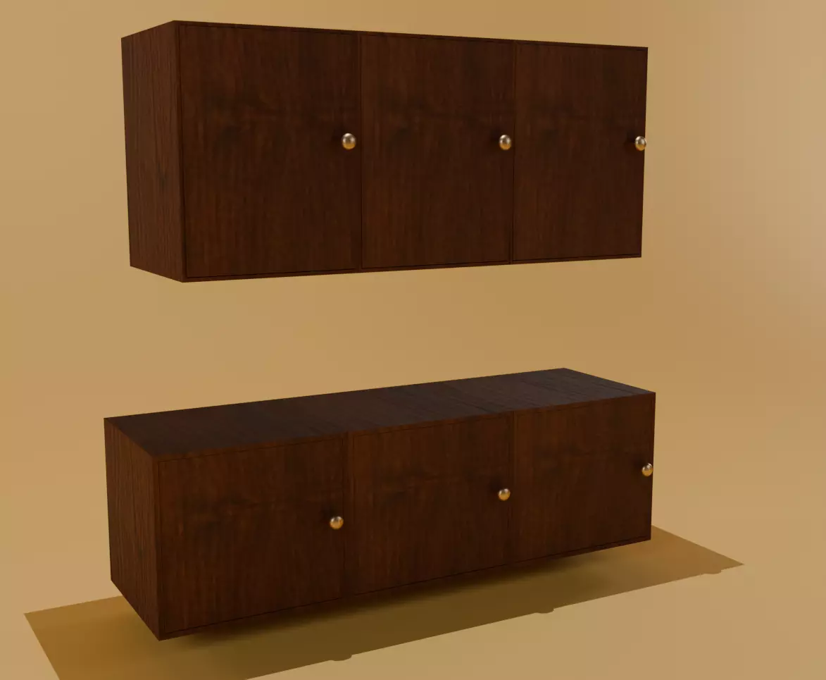 Contemporary Wall-Mounted Storage Cabinet Free 3D model