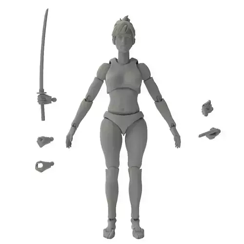 3D Printing Female Movable Action Figure Toy