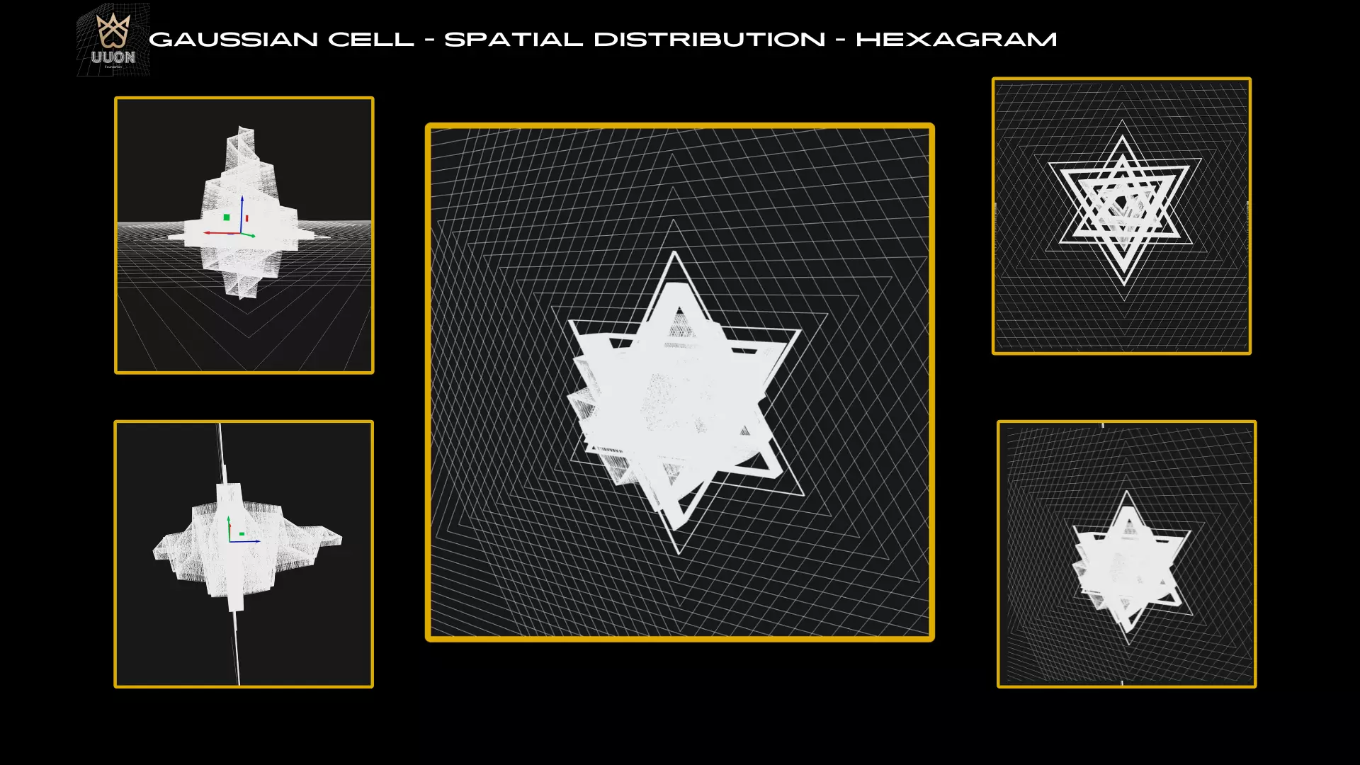 Gaussian Cell - Spatial Distribution - Hexagram -45K Triangles Low-poly 3D model_5