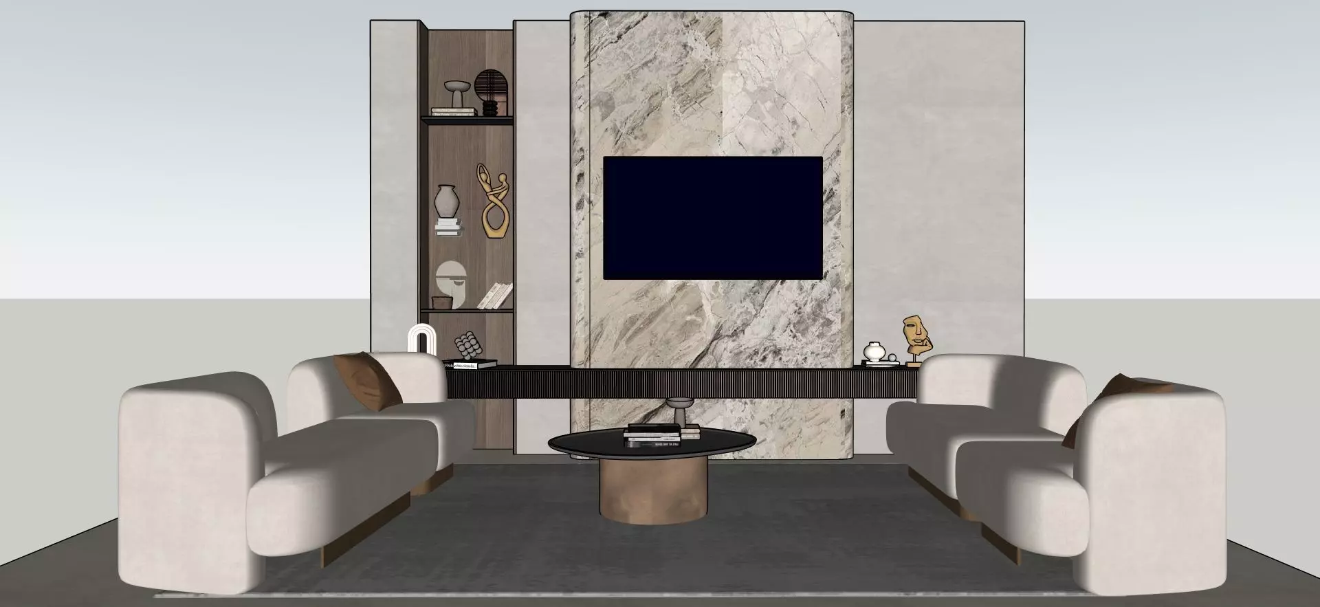 sketchup tv wall 3 3D model