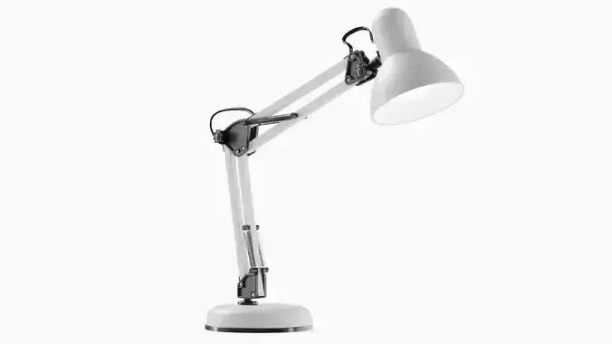 Modern Study Desk Lamp White Low-poly 3D model