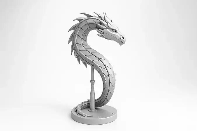 3D Printable Dragon Sculpture