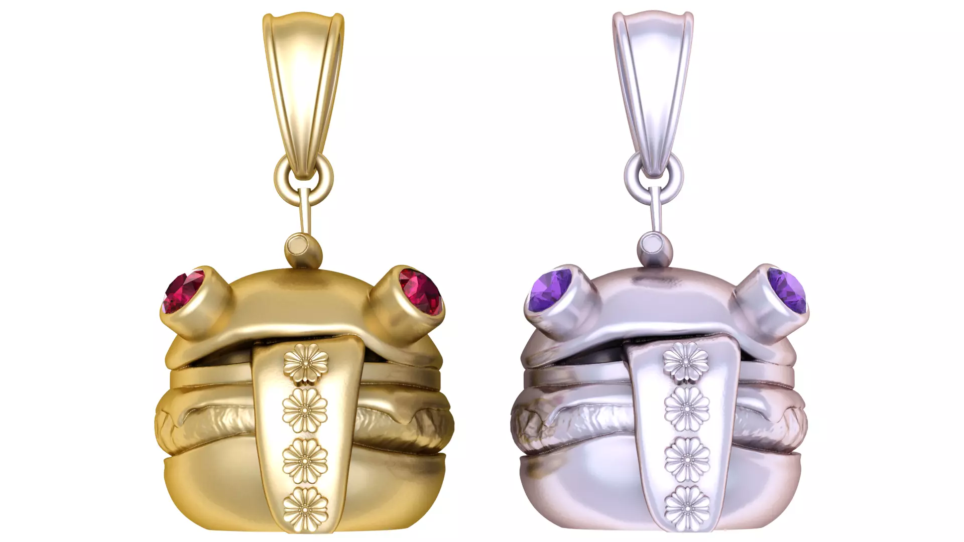 Frog Burger Pendant 3D print model_1