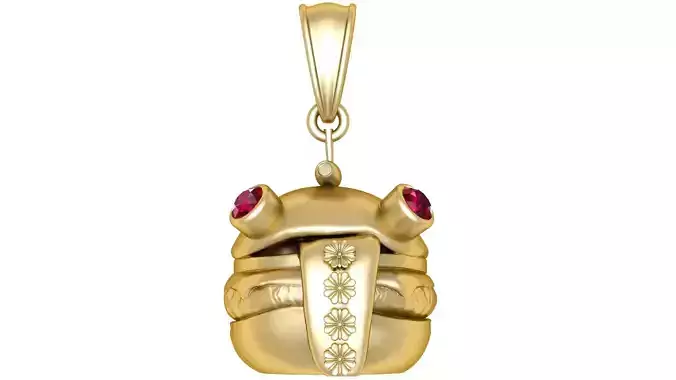 Frog Burger Pendant 3D print model Frog Burger Pendant 3D print model