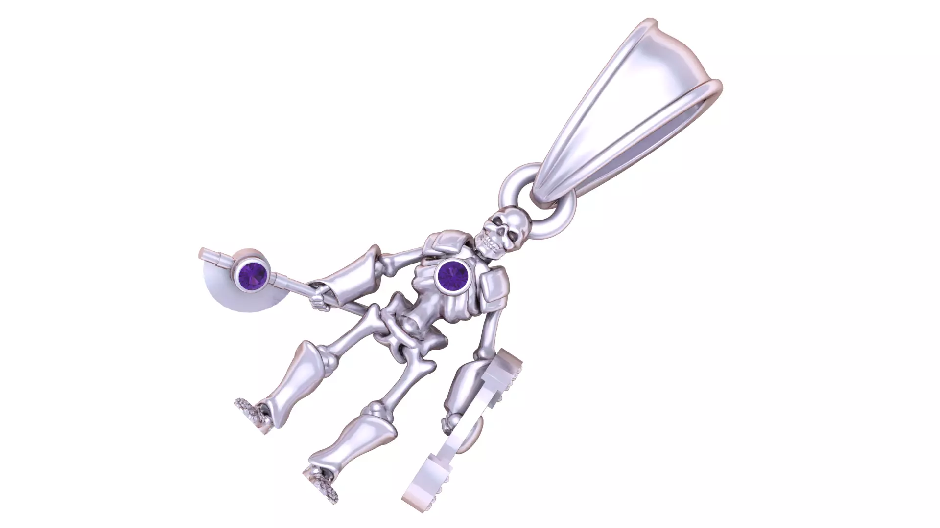 Skeleton Warrior Pendant 3D print model_2