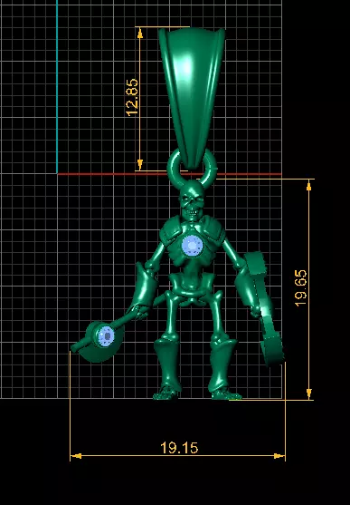 Skeleton Warrior Pendant 3D print model_3