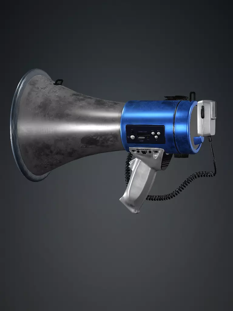 Police Horn Megaphone Low Poly 3D Model Low-poly 3D model_4