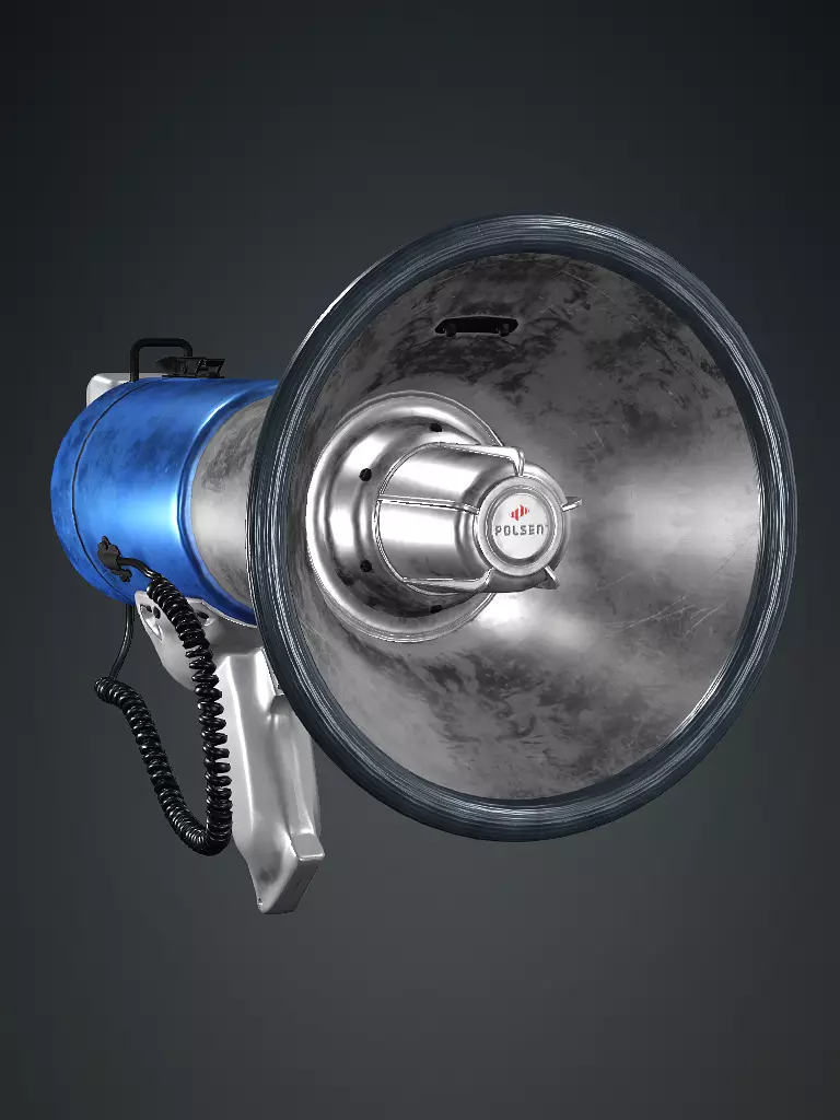 Police Horn Megaphone Low Poly 3D Model Low-poly 3D model_2