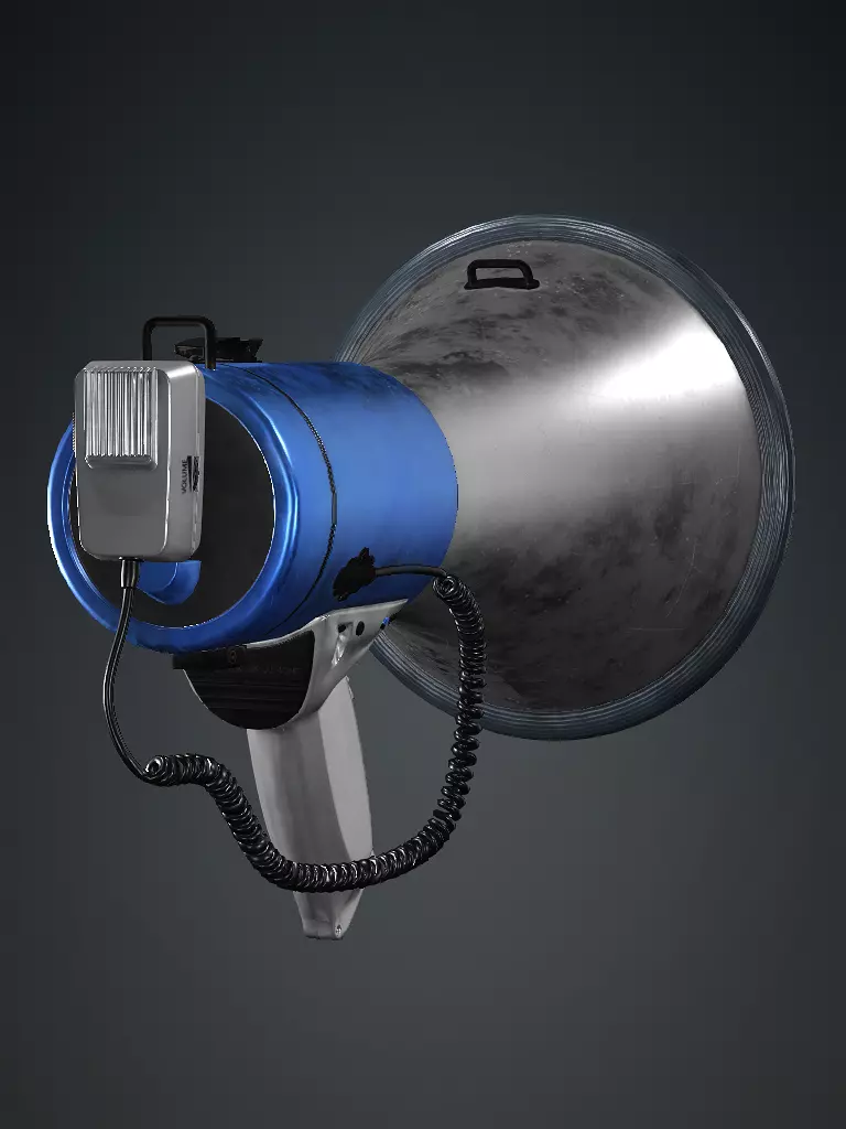 Police Horn Megaphone Low Poly 3D Model Low-poly 3D model_6