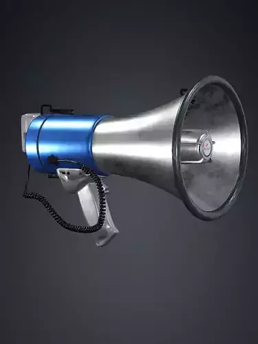 Police Horn Megaphone Low Poly 3D Model Low-poly 3D model