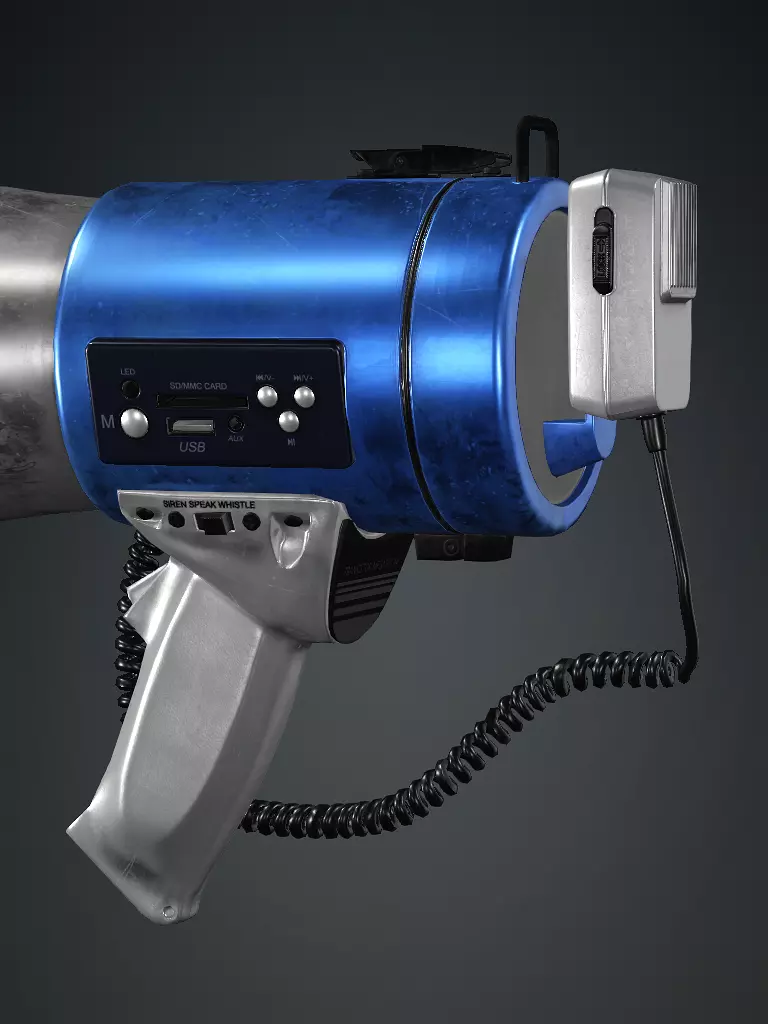 Police Horn Megaphone Low Poly 3D Model Low-poly 3D model_1