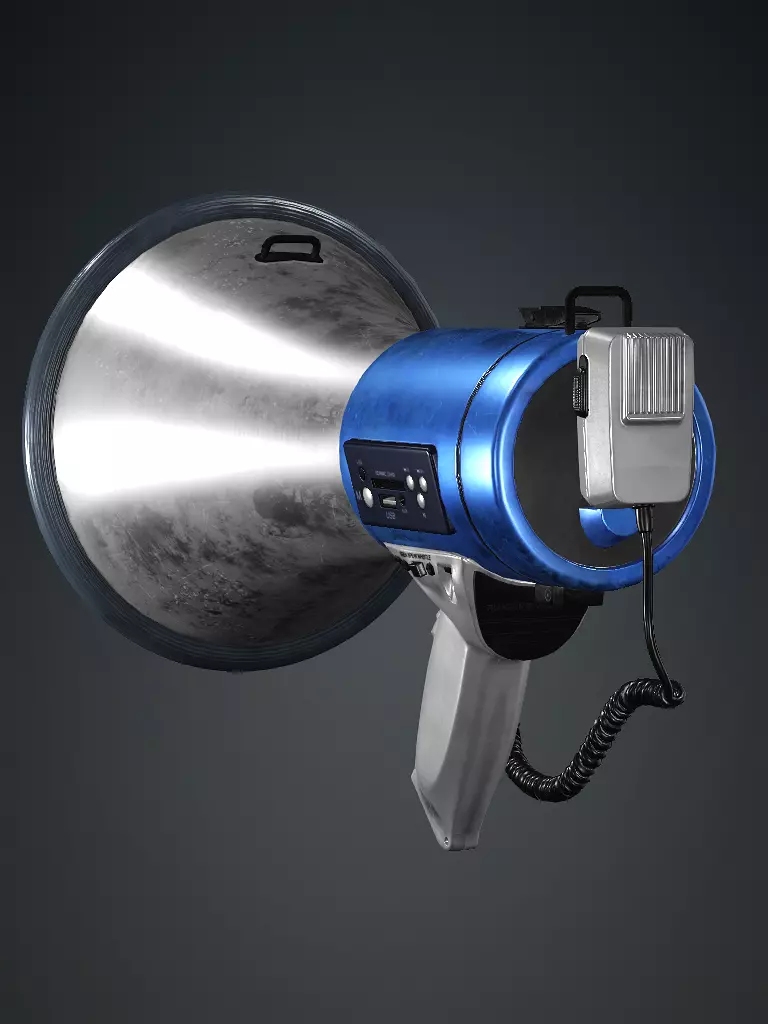 Police Horn Megaphone Low Poly 3D Model Low-poly 3D model_5