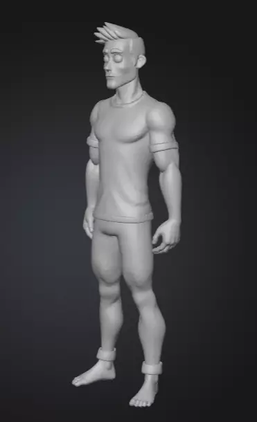 Game Ready Low Poly Male Base Mesh Animation Optimized Low-poly 3D model_1