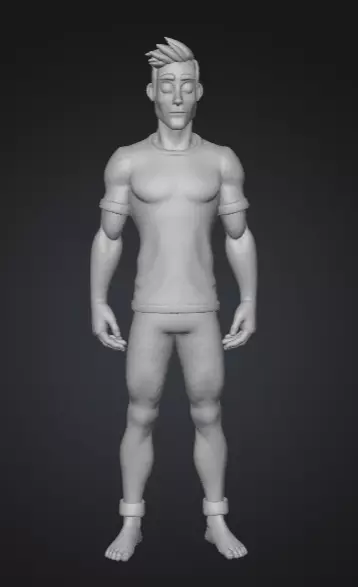 Game Ready Low Poly Male Base Mesh Animation Optimized Low-poly 3D model_0