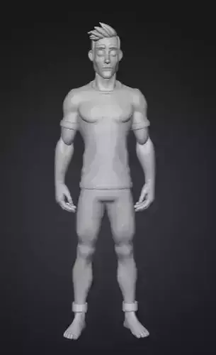 Game Ready Low Poly Male Base Mesh Animation Optimized