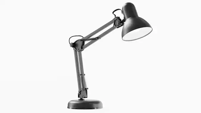 Modern Study Desk Lamp Black Low-poly 3D model