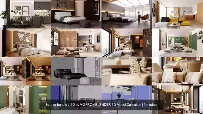 Interior bundle vol 2 by VIZFROMBLENDER 3D Model Collection 