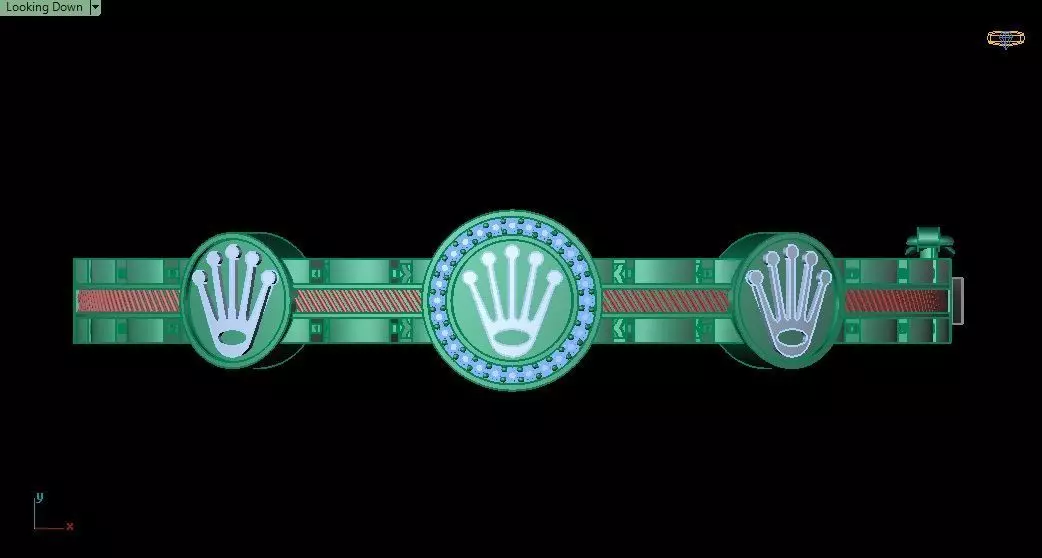 Luxury Rolex Bracelet 0057 - 3 size 3D print model_10