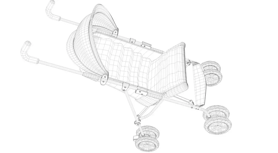 Baby Stroller 3D model_8