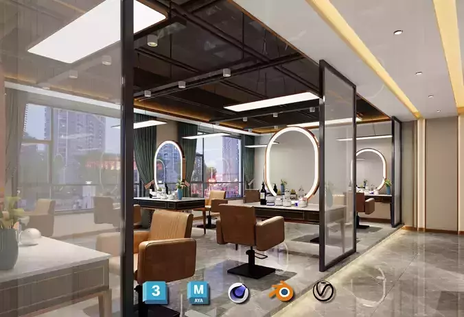 Barber and Beauty Salon Tools Mega Bundle 3D