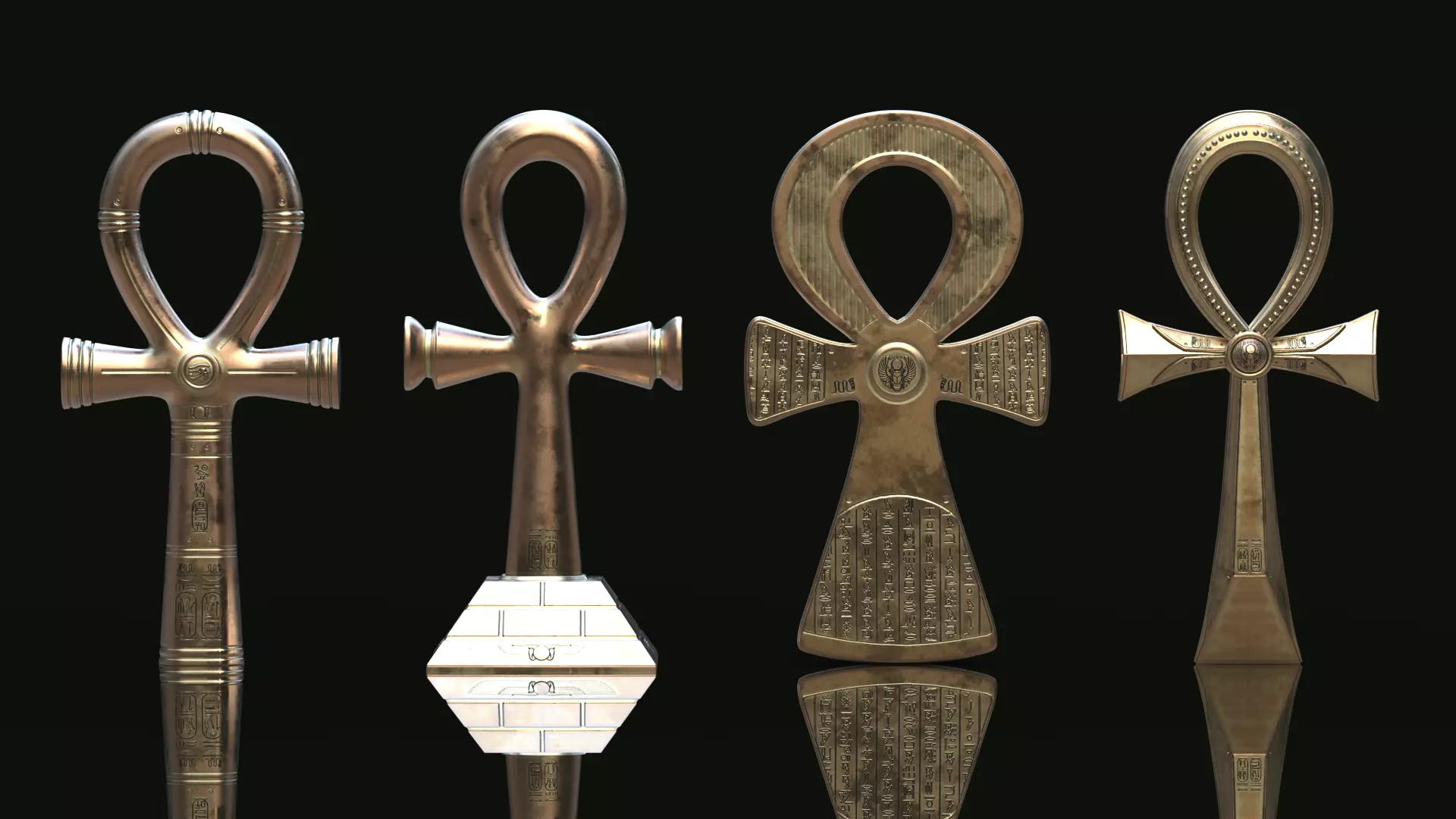 Egyptian Ankh Collection 3D print model_2
