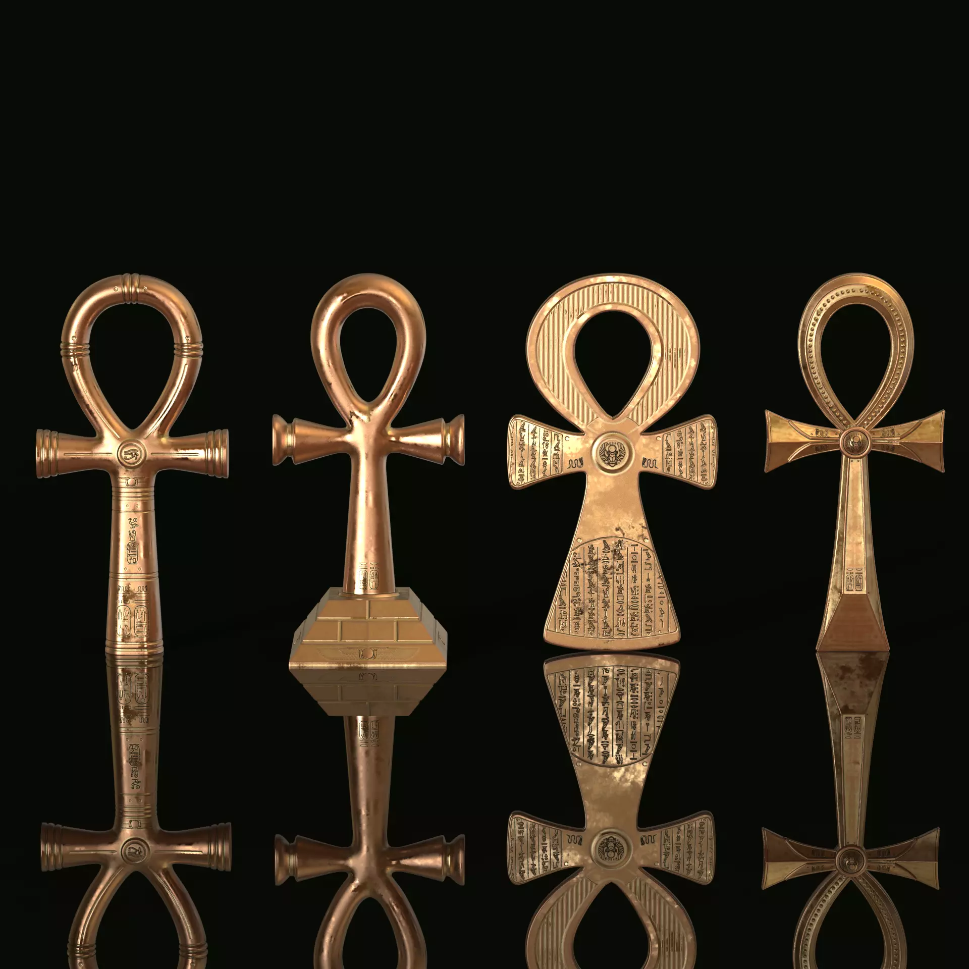 Egyptian Ankh Collection 3D print model_0