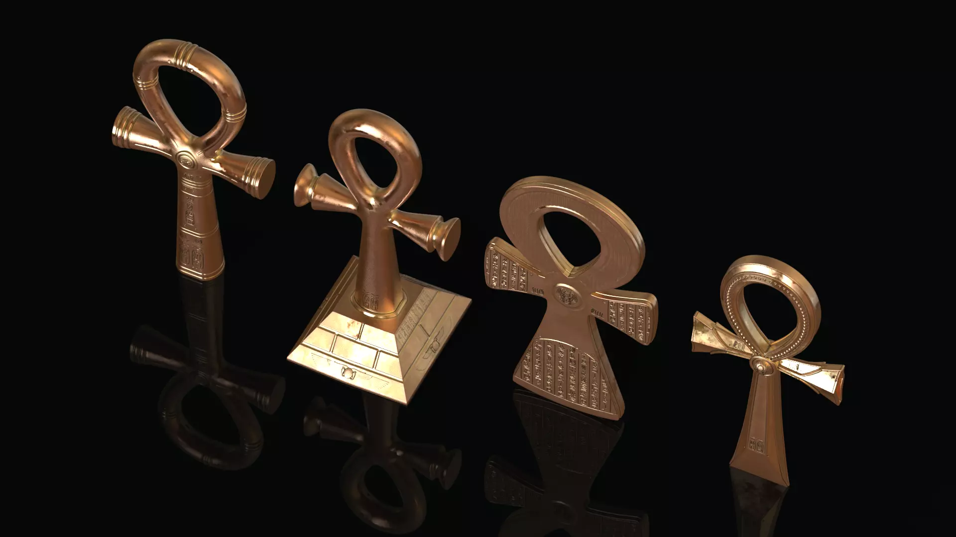 Egyptian Ankh Collection 3D print model_1