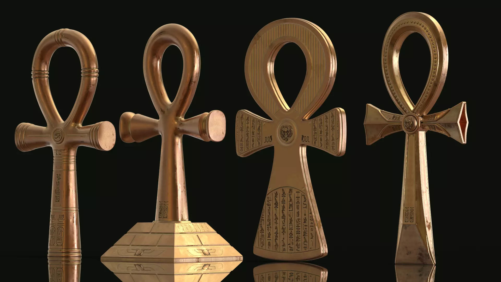 Egyptian Ankh Collection 3D print model_4