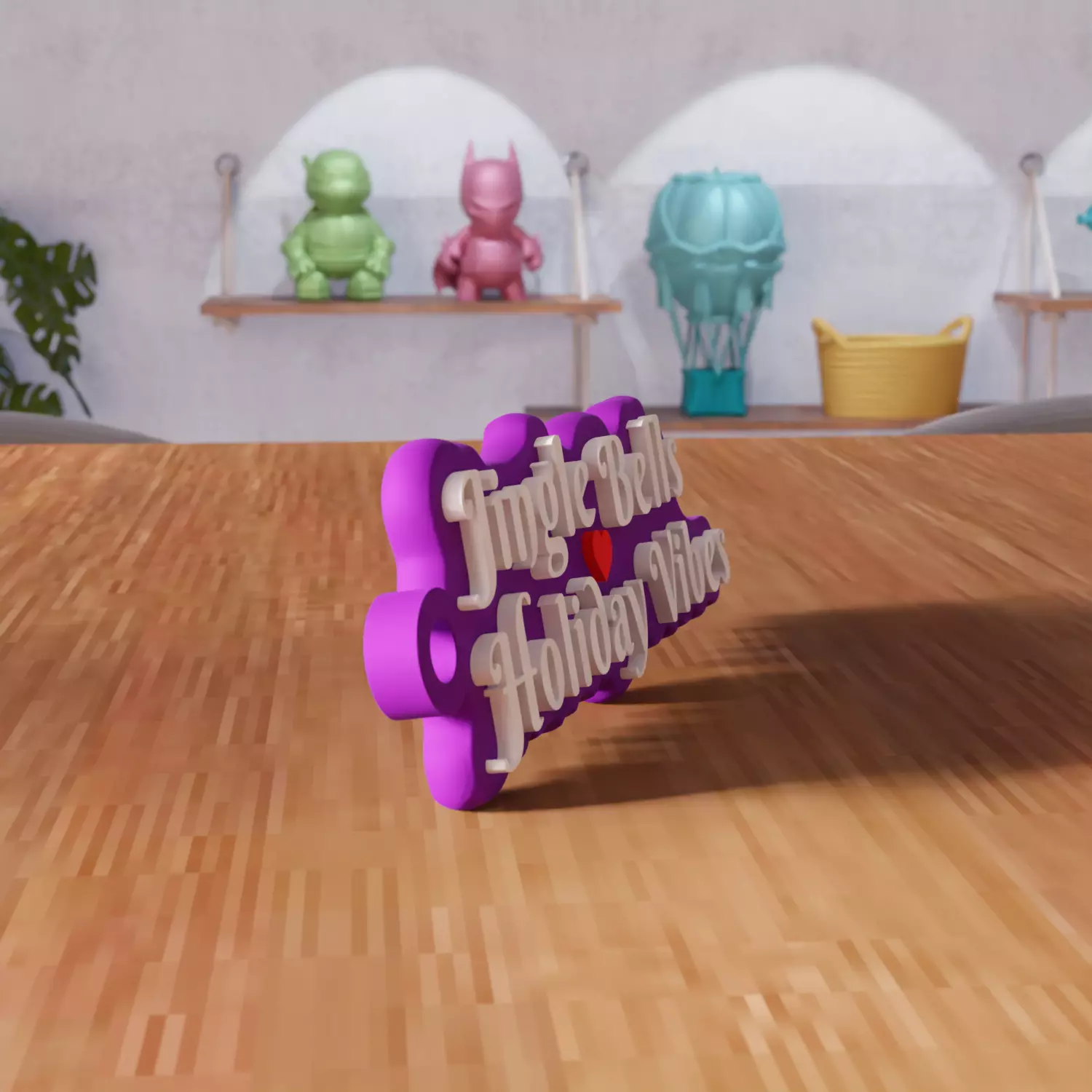 Jingle Bells Holiday Vibes Keychain - 459 3D print model_4