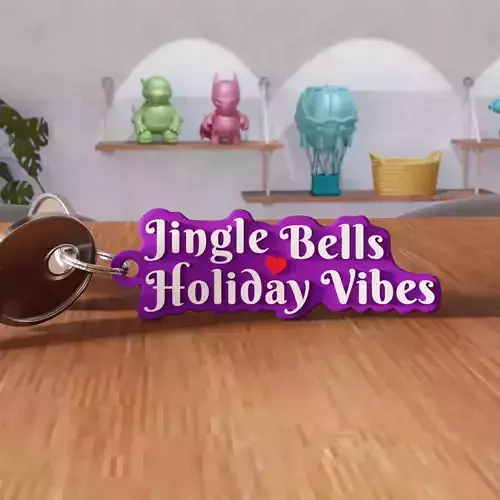 Jingle Bells Holiday Vibes Keychain - 459 3D print model