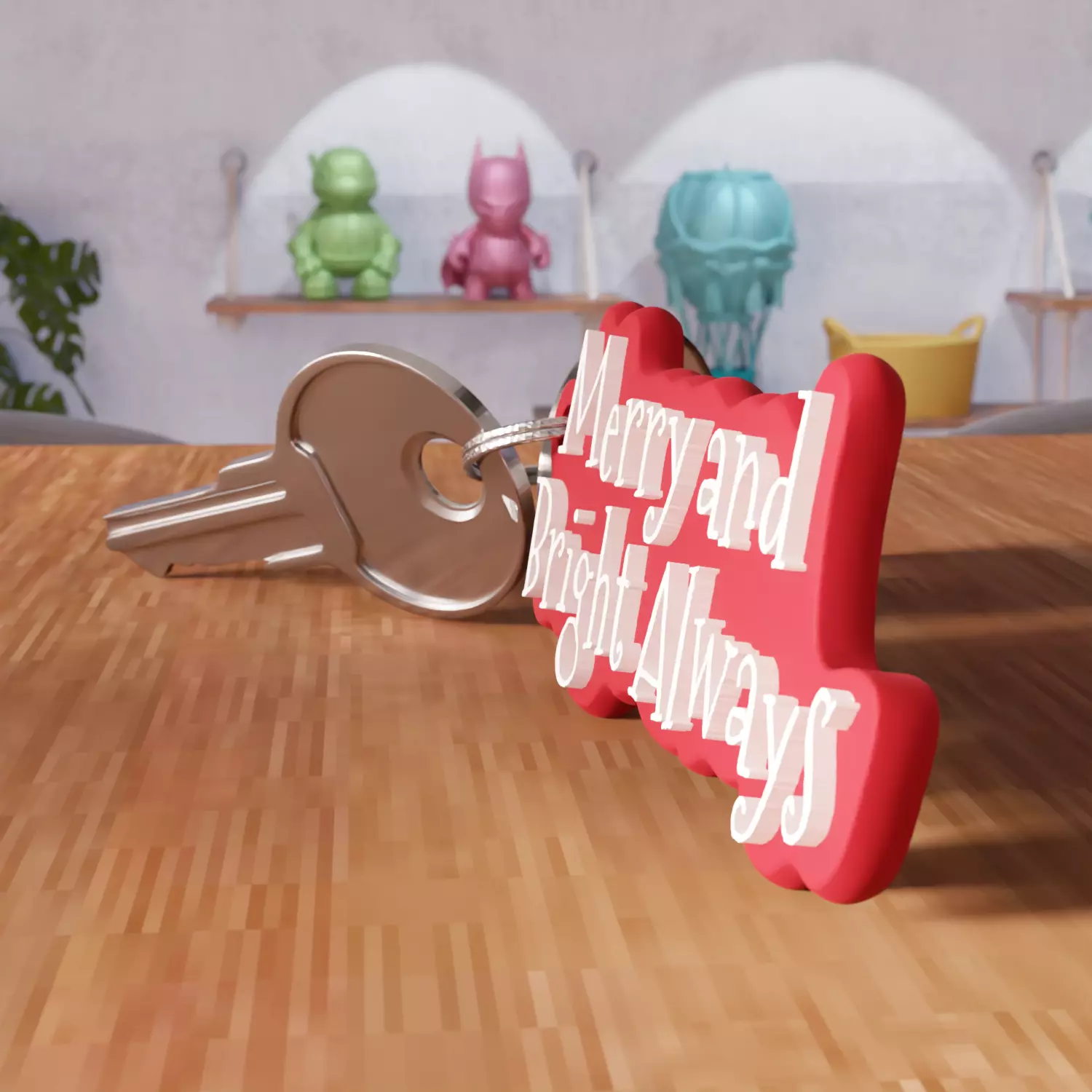 Merry and Bright Always Keychain - 460 3D print model_3