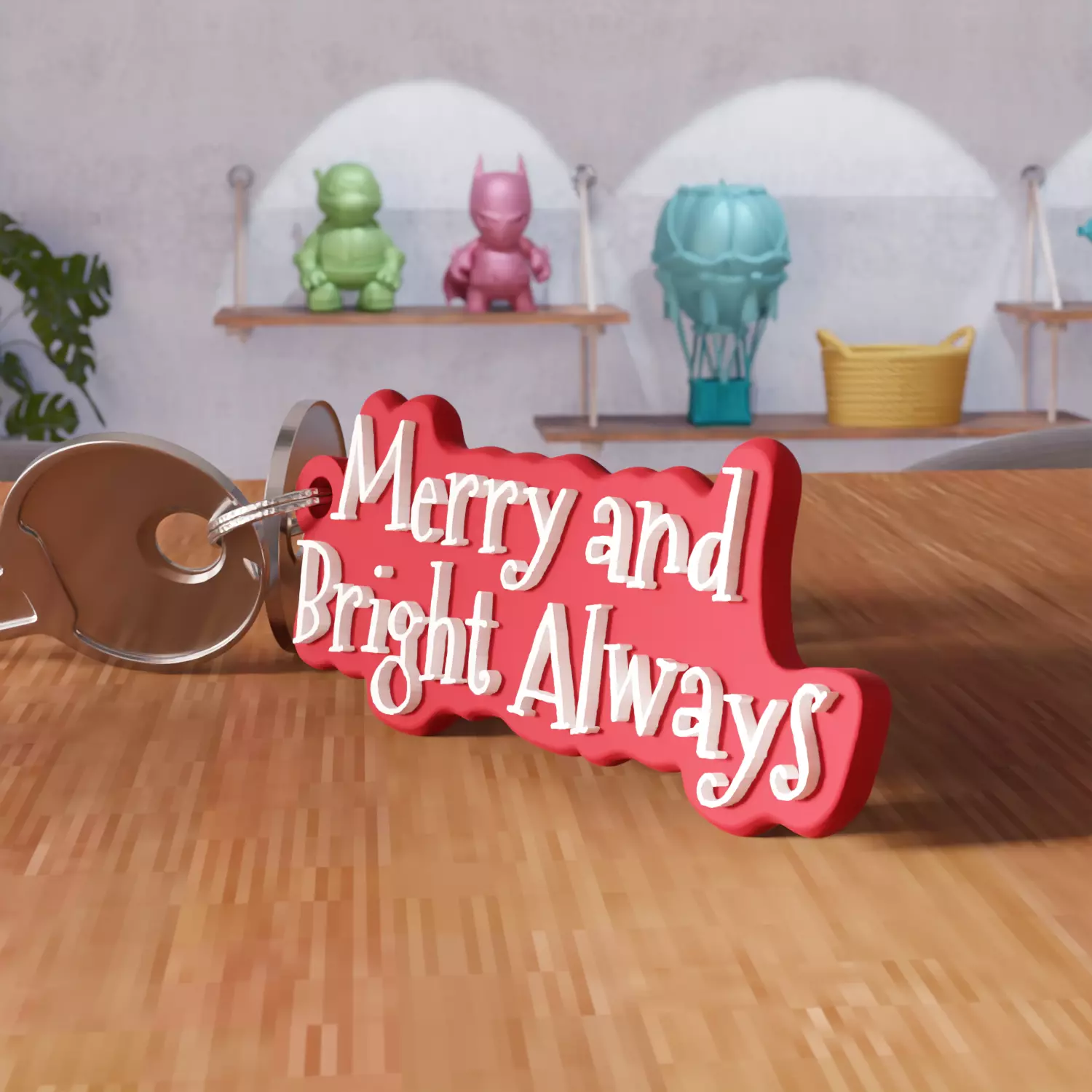 Merry and Bright Always Keychain - 460 3D print model_1