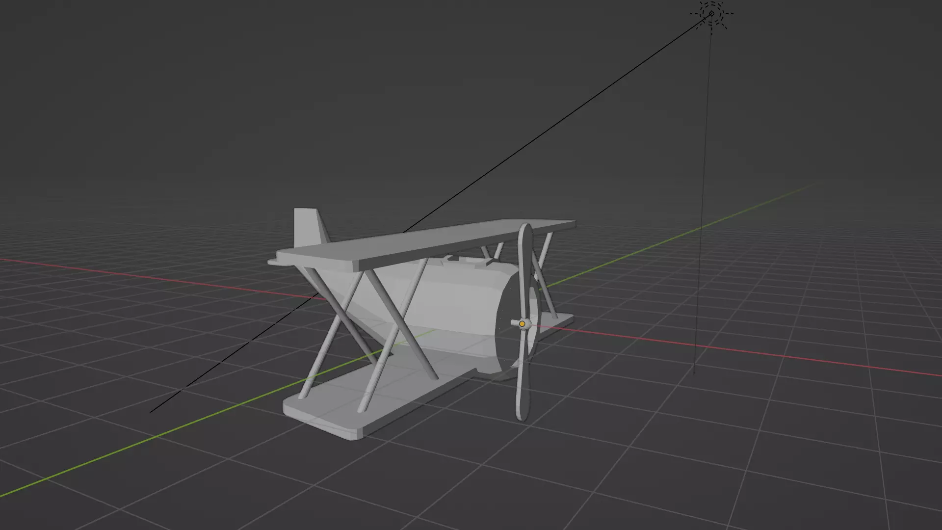 Low Poly Cartoon Biplane 3D model_1