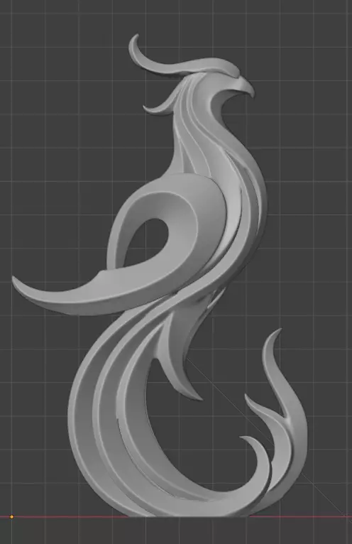 phoenix sculpture minimalist and stylized 3D print model_7