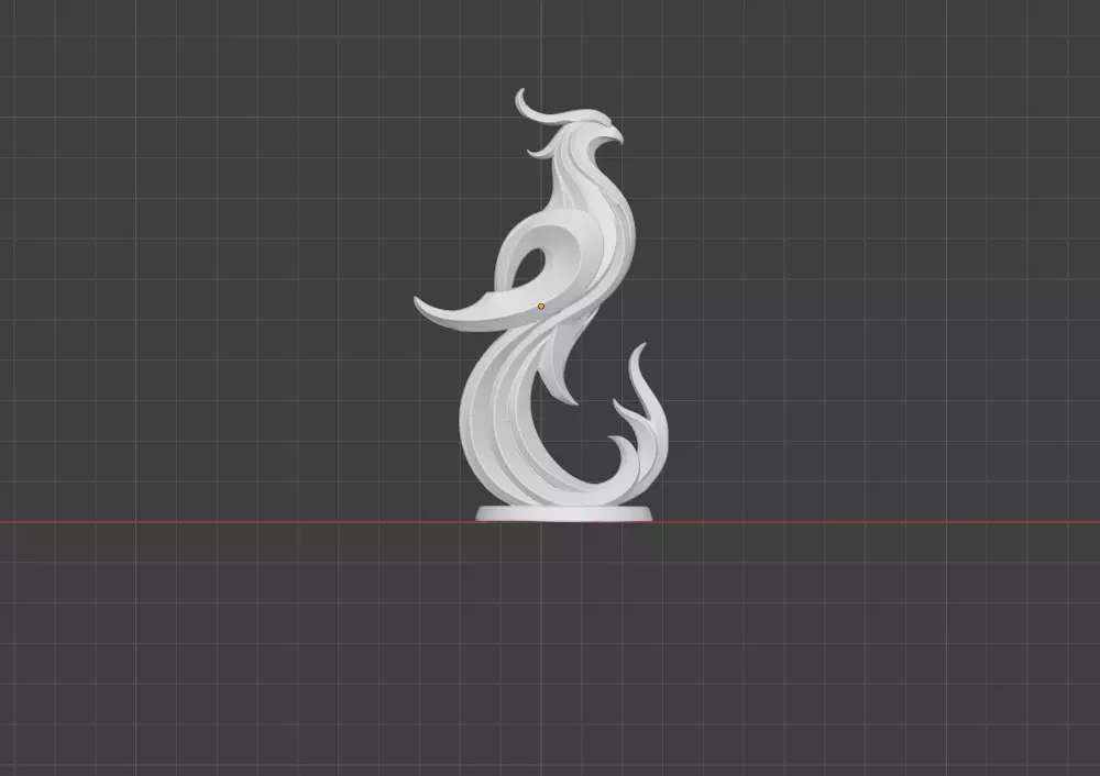 phoenix sculpture minimalist and stylized 3D print model_1