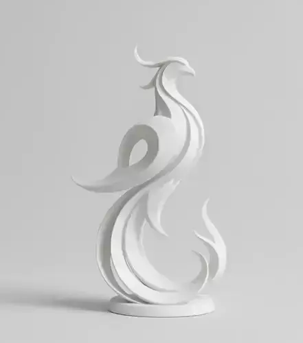 phoenix sculpture minimalist and stylized