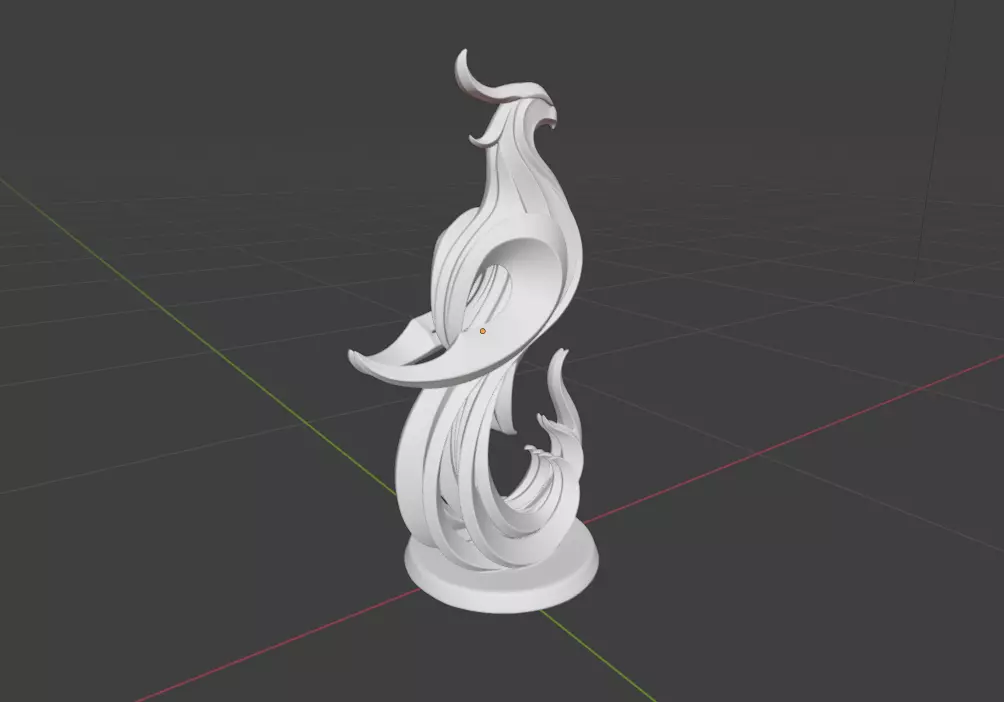 phoenix sculpture minimalist and stylized 3D print model_4