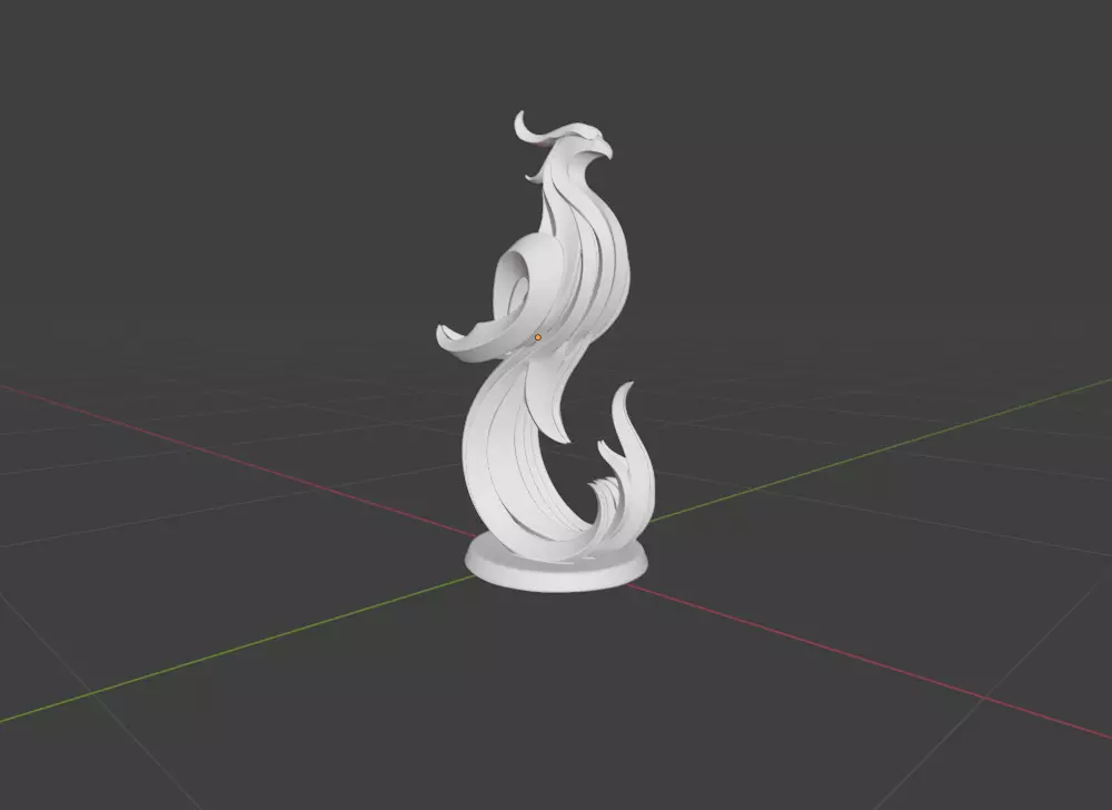 phoenix sculpture minimalist and stylized 3D print model_2