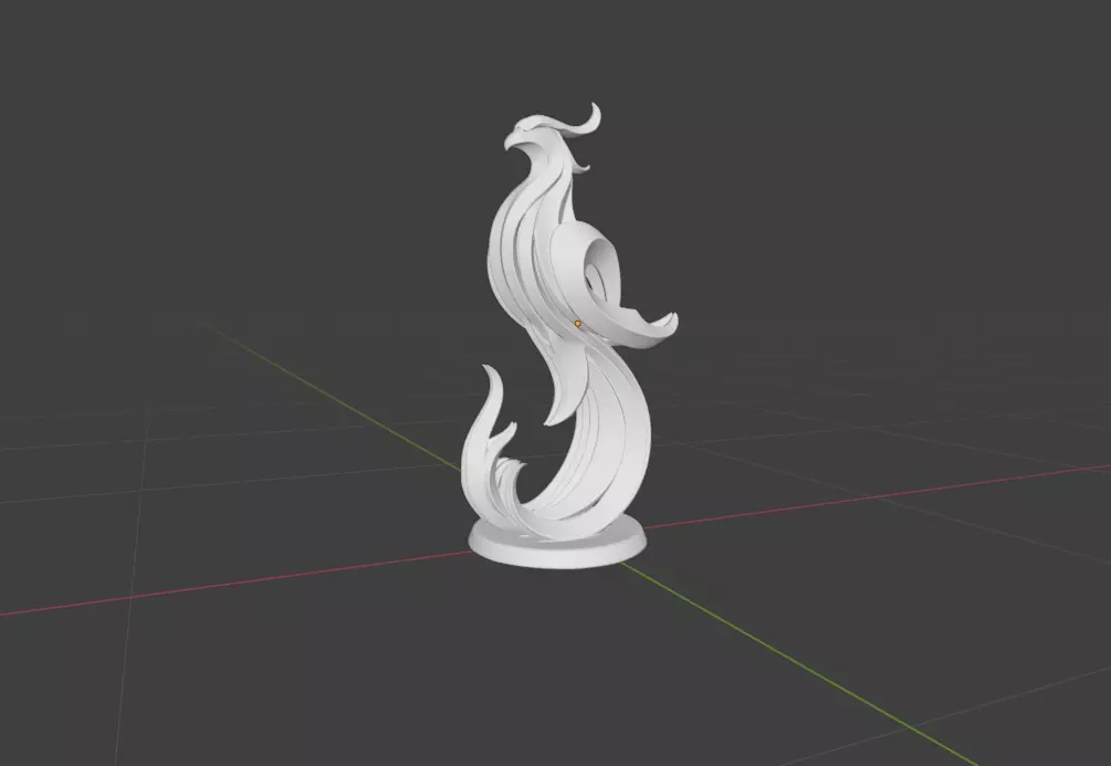 phoenix sculpture minimalist and stylized 3D print model_3
