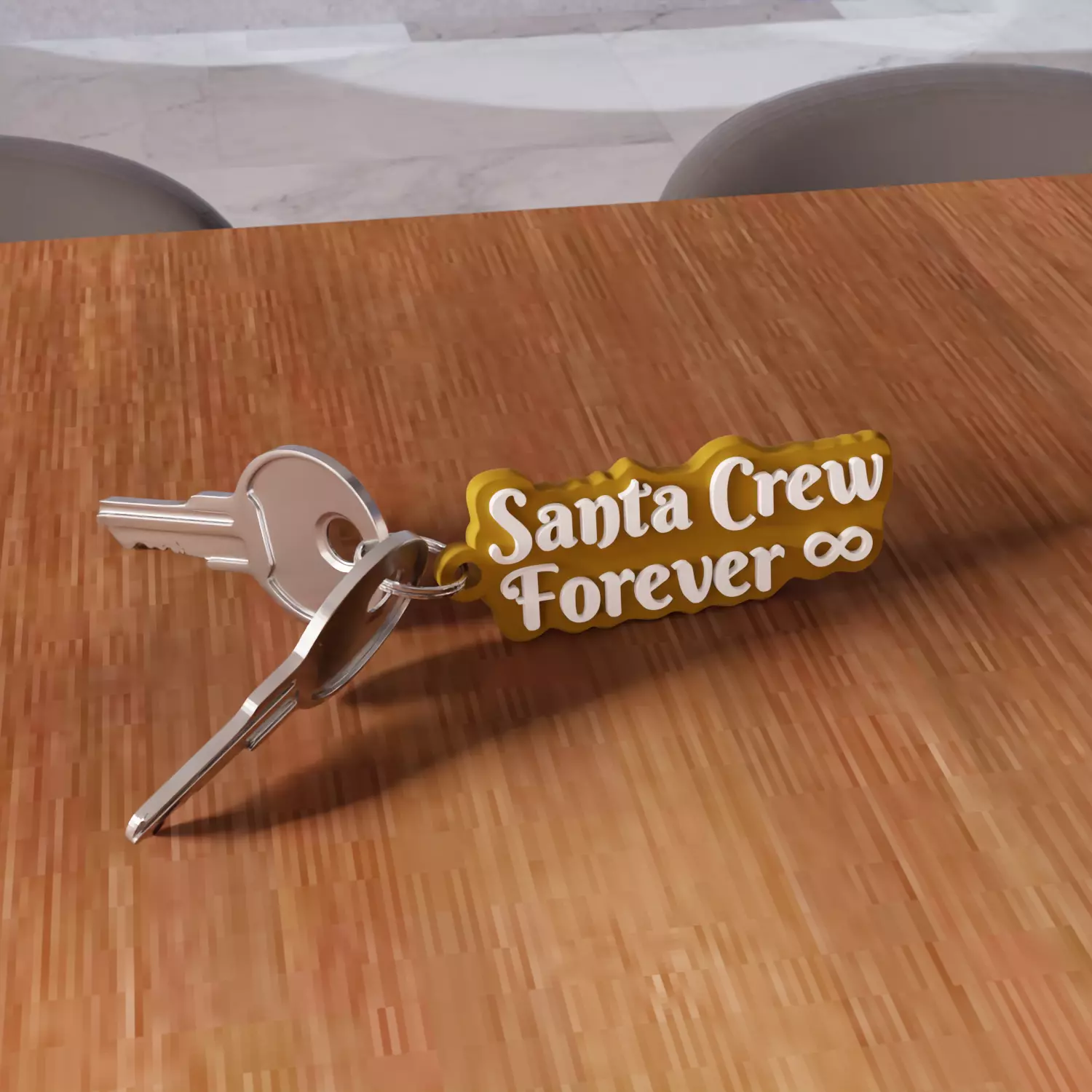 Santa Crew Forever Keychain - 461 3D print model_4