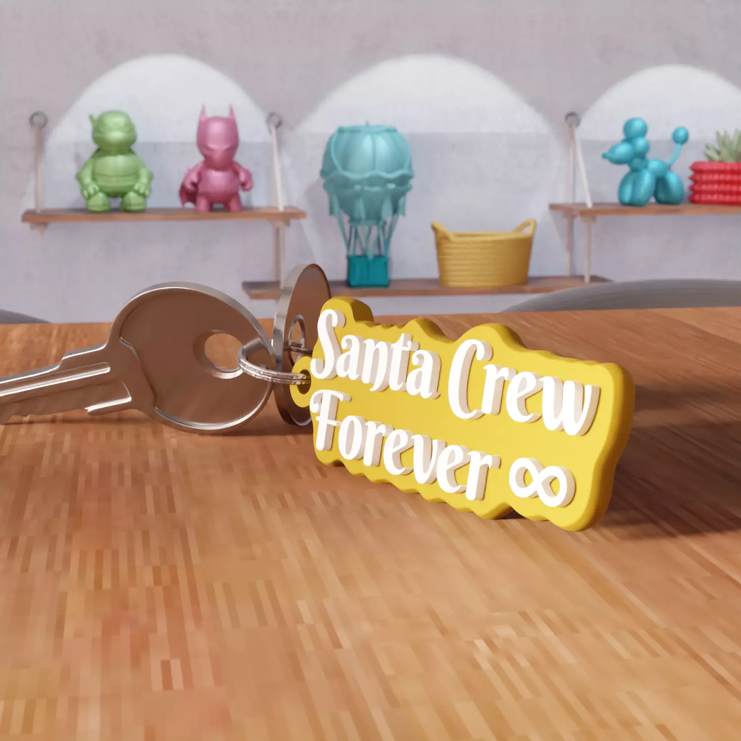 Santa Crew Forever Keychain - 461 3D print model_2