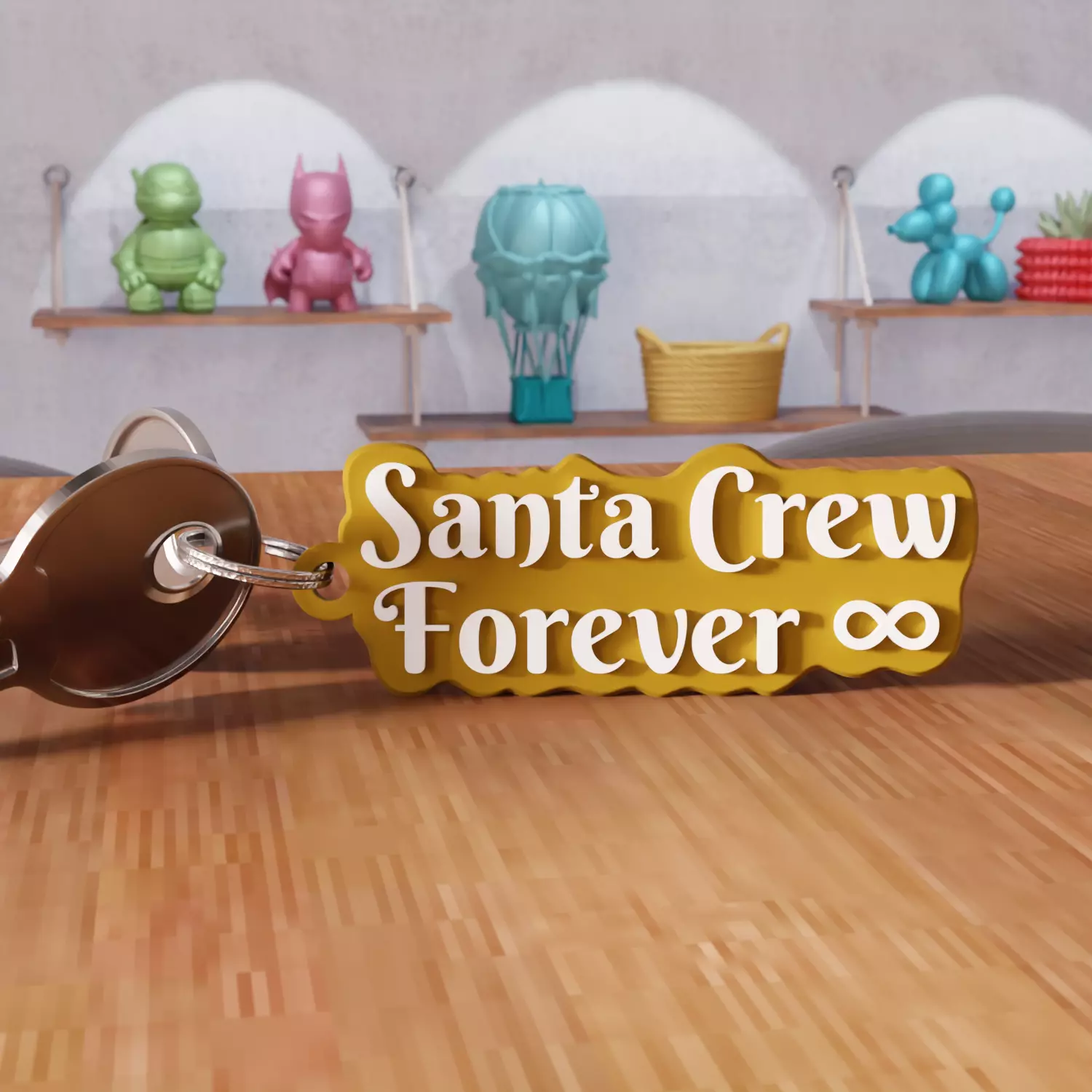 Santa Crew Forever Keychain - 461 3D print model_0