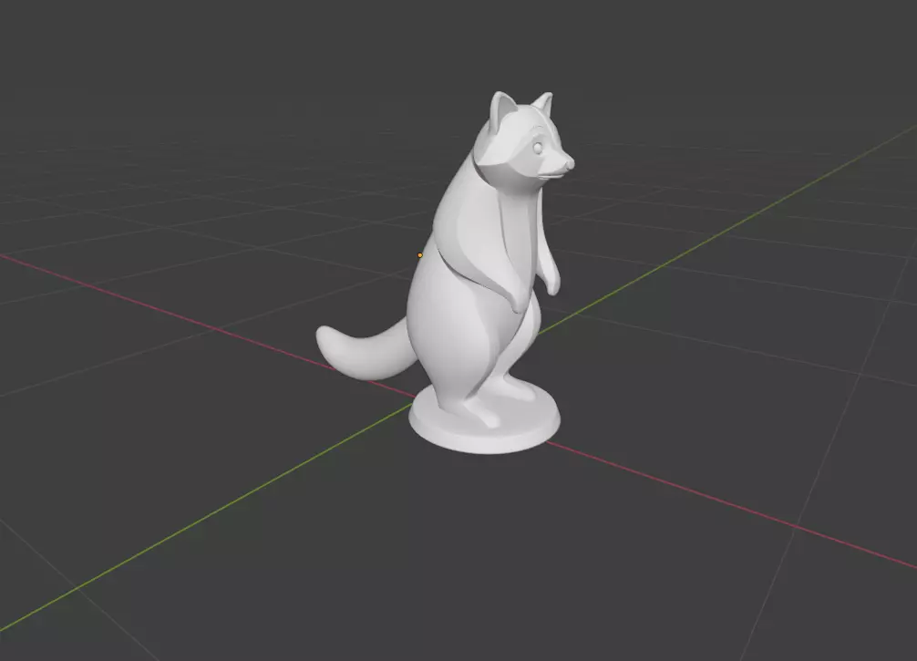 Raccoon sculpture minimalist and stylized 3D print model_2