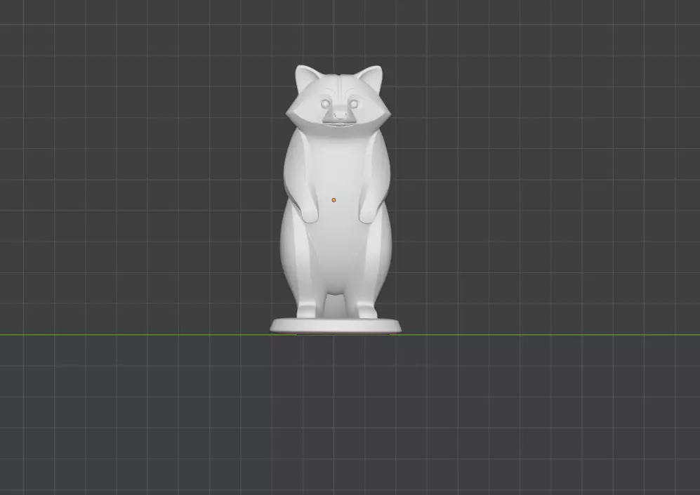 Raccoon sculpture minimalist and stylized 3D print model_3