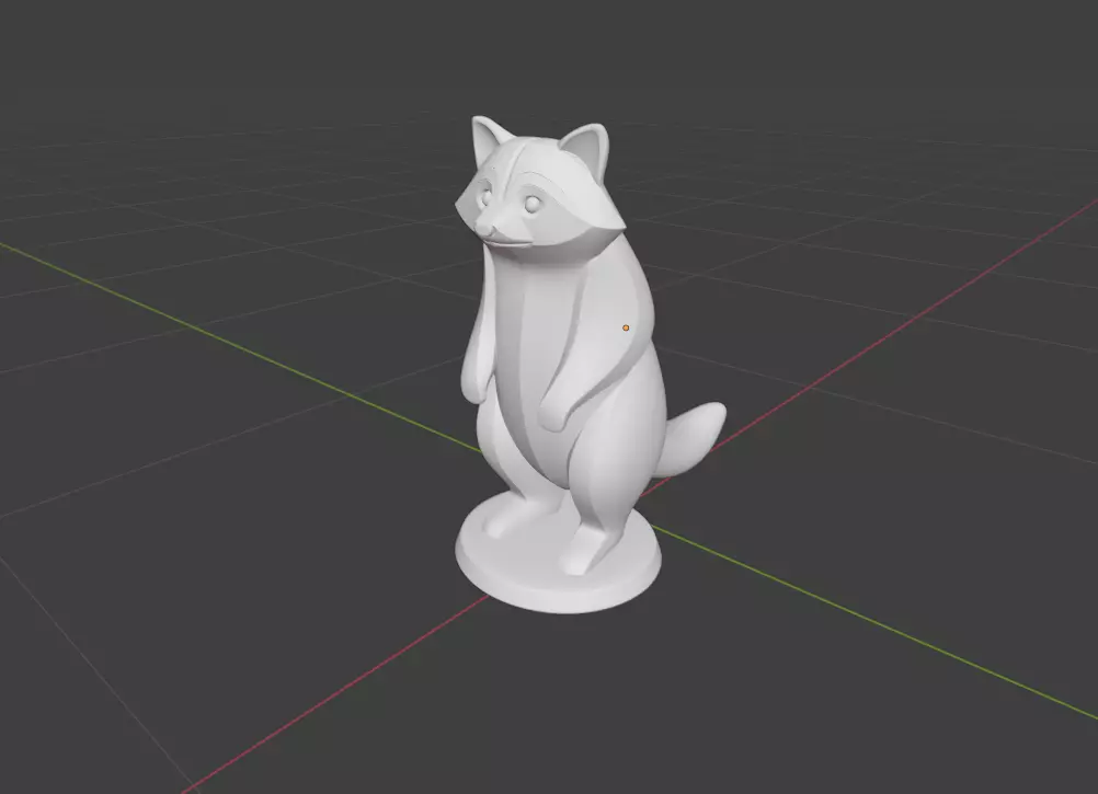 Raccoon sculpture minimalist and stylized 3D print model_1