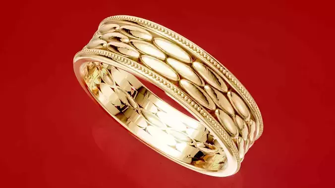 Milgrain geometric Pattern ring