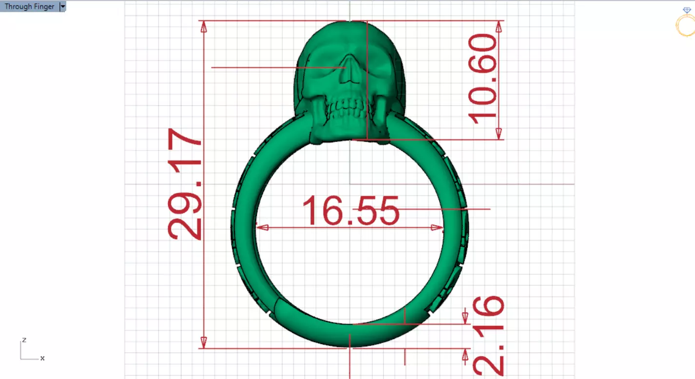 Skeleton Ring Model A Symbol of Boldness and Rock Style gr0151 3D print model_16